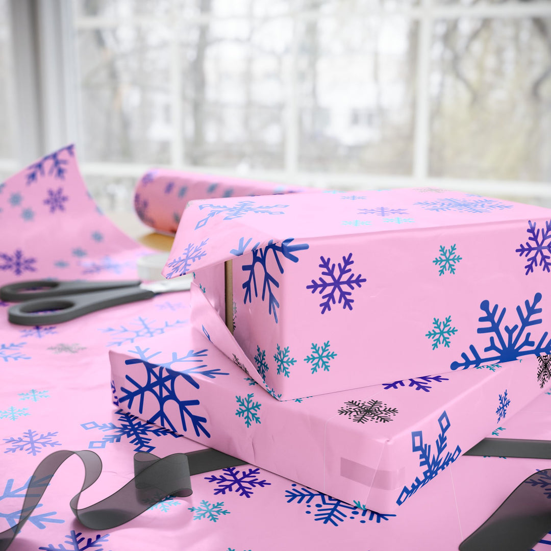 Wrapping Paper - Pink Snowflake Wonderland