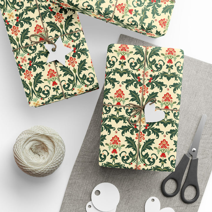 Wrapping Paper - Festive Florals Elegance