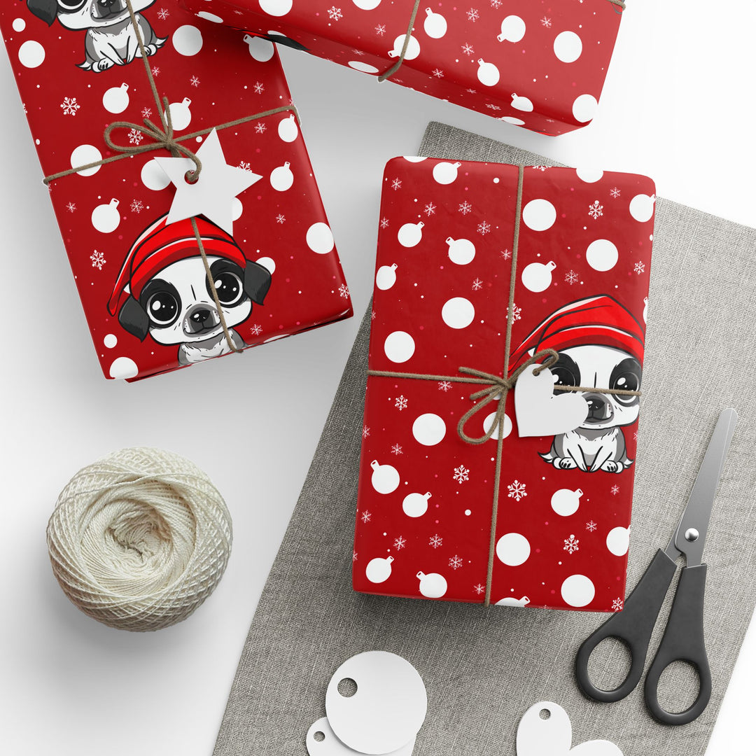 Wrapping Paper - Christmas Paws & Polka Dots