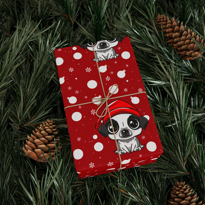 Wrapping Paper - Christmas Paws & Polka Dots