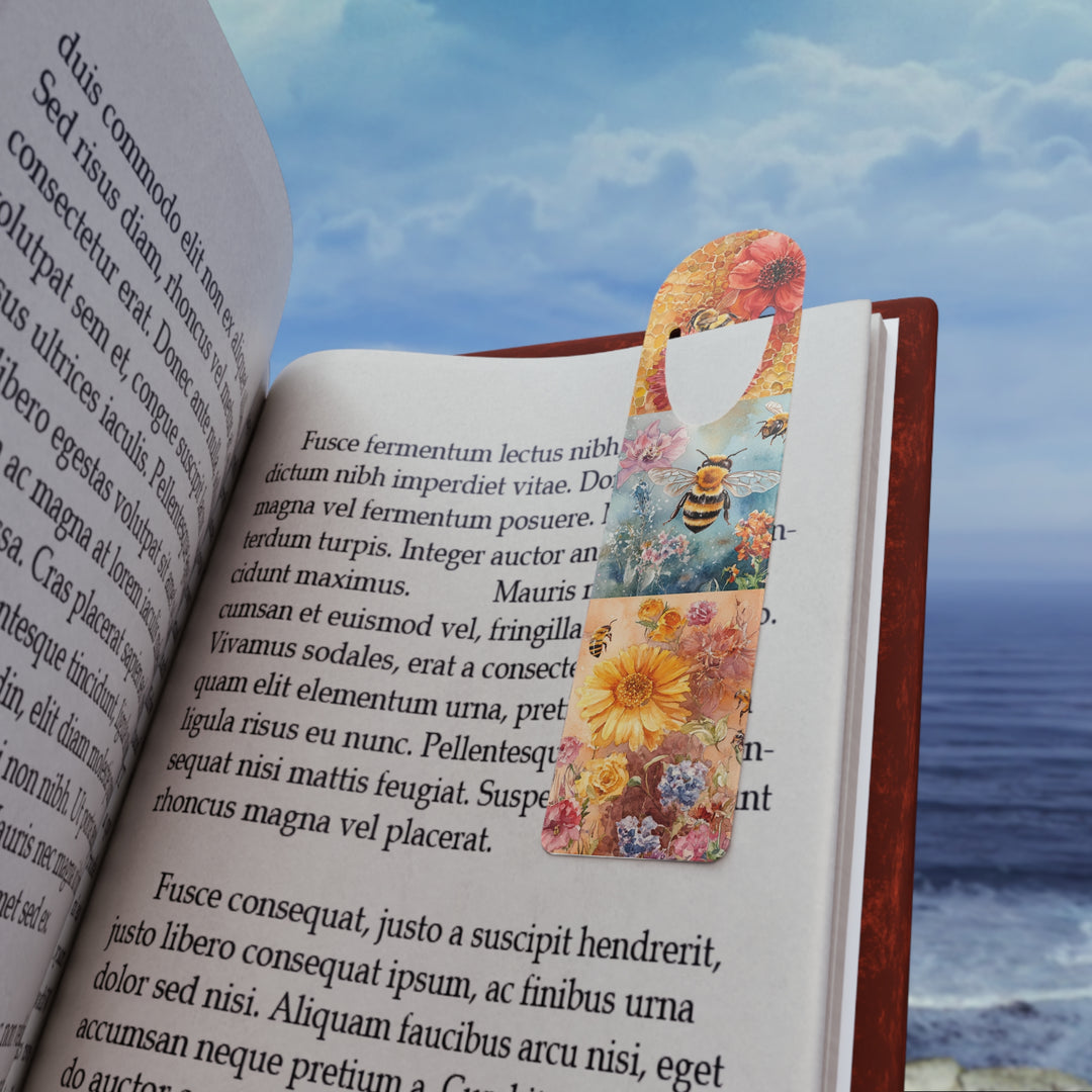 Bee & Blooms Aluminum Bookmark – Vibrant, Durable, and Perfect for Nature and Book Lovers