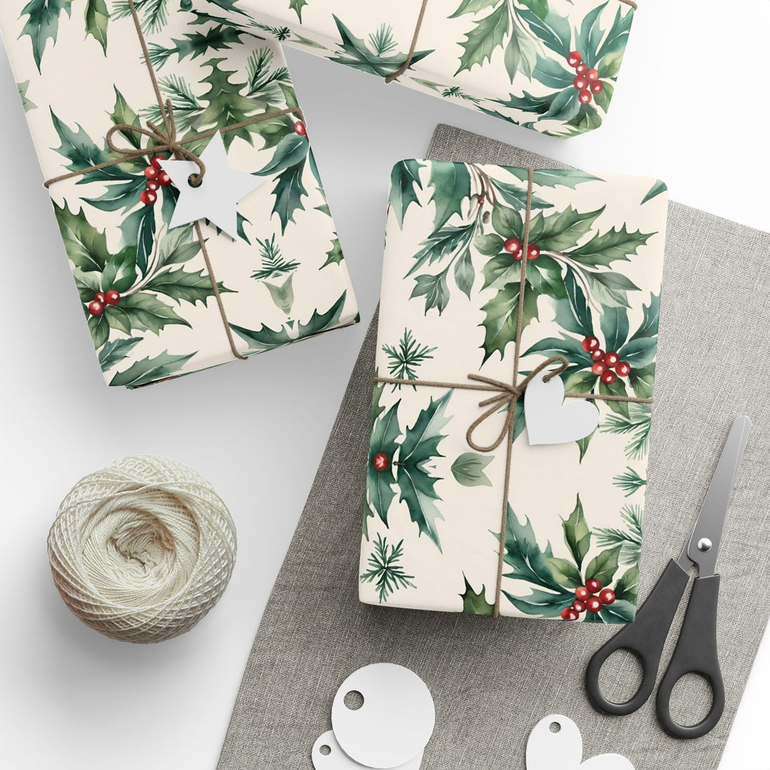 Wrapping Paper - Holly Wreath