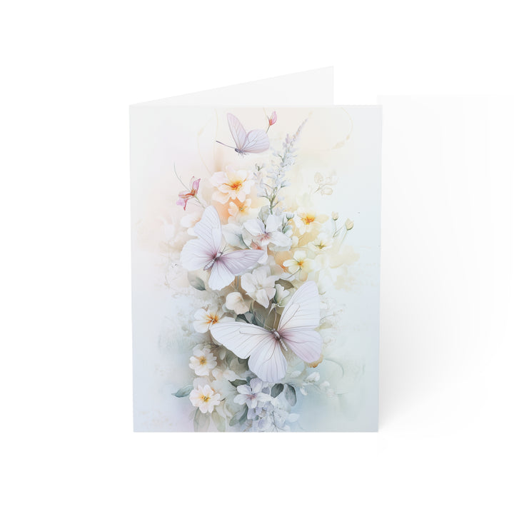 Elegant Butterfly Wedding Card Romantic Floral Design for Weddings, Anniversaries, or Special Occasions Blank Inside for Your Message