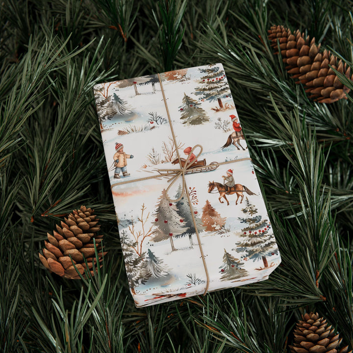 Wrapping Paper - Winter Wonderland Horse & Sleigh