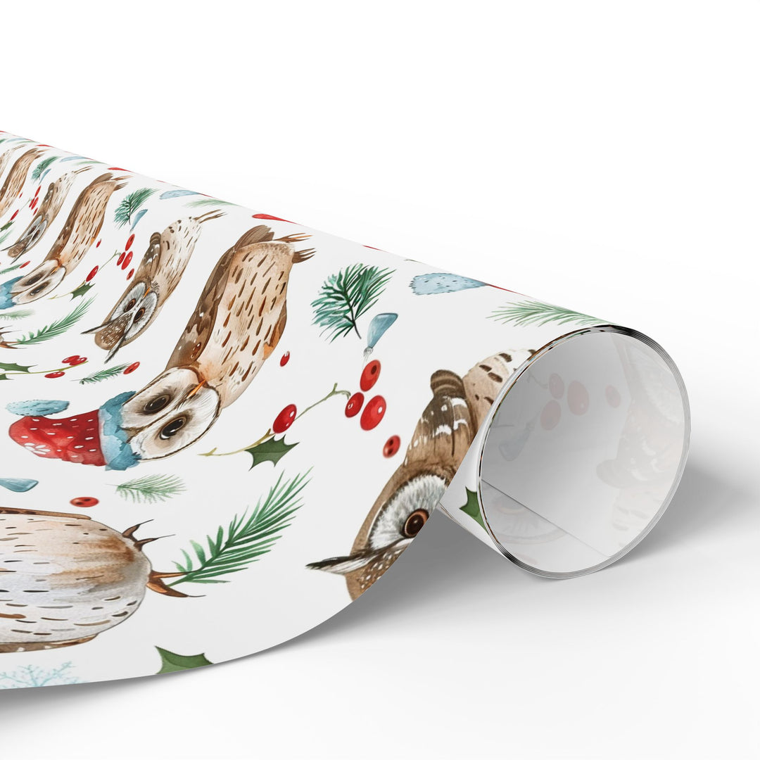 Wrapping Paper - Festive Woodland Owls