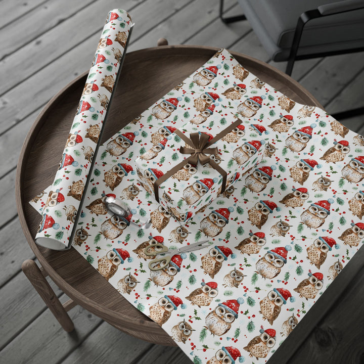 Wrapping Paper - Festive Woodland Owls