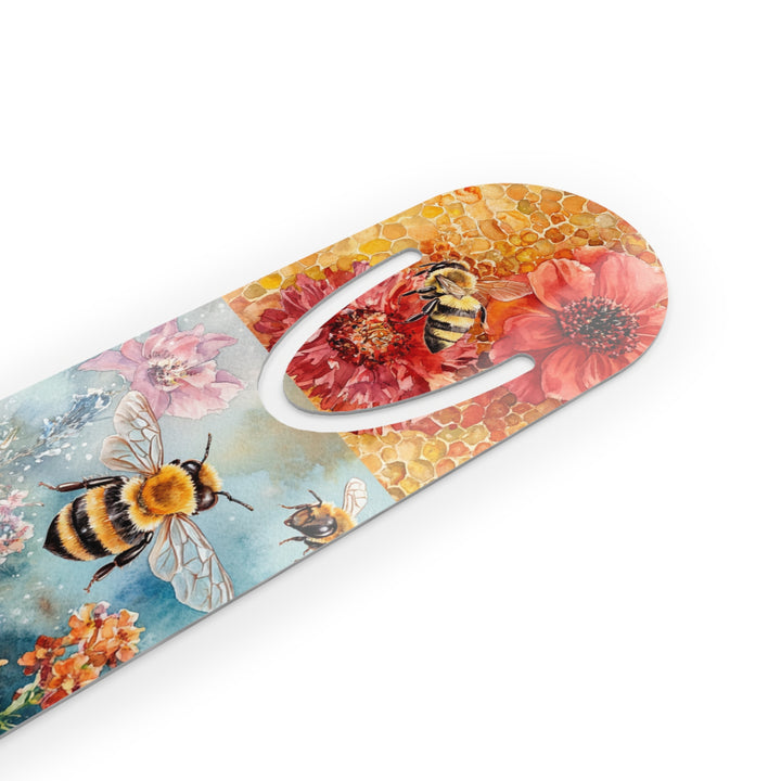 Bee & Blooms Aluminum Bookmark – Vibrant, Durable, and Perfect for Nature and Book Lovers