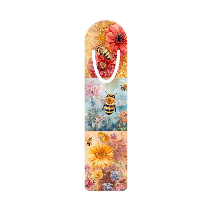 Bee & Blooms Aluminum Bookmark – Vibrant, Durable, and Perfect for Nature and Book Lovers