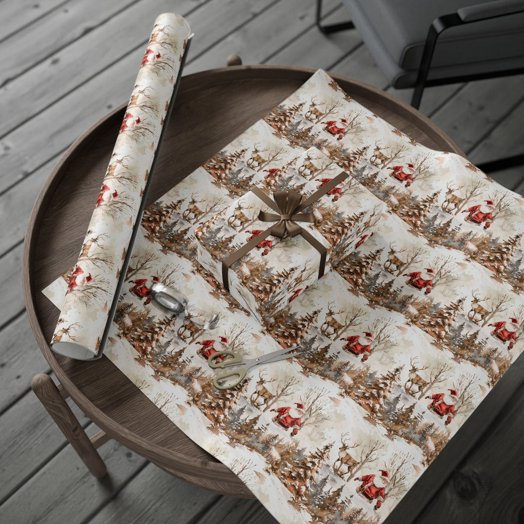 Wrapping Paper - Winter's Eve with Santa and Reindeer