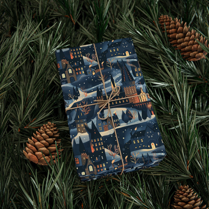 Wrapping Paper -  Midnight Magic Village