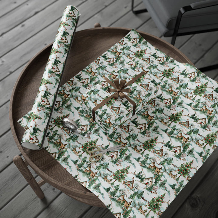 Wrapping Paper - Countryside Christmas Cottage