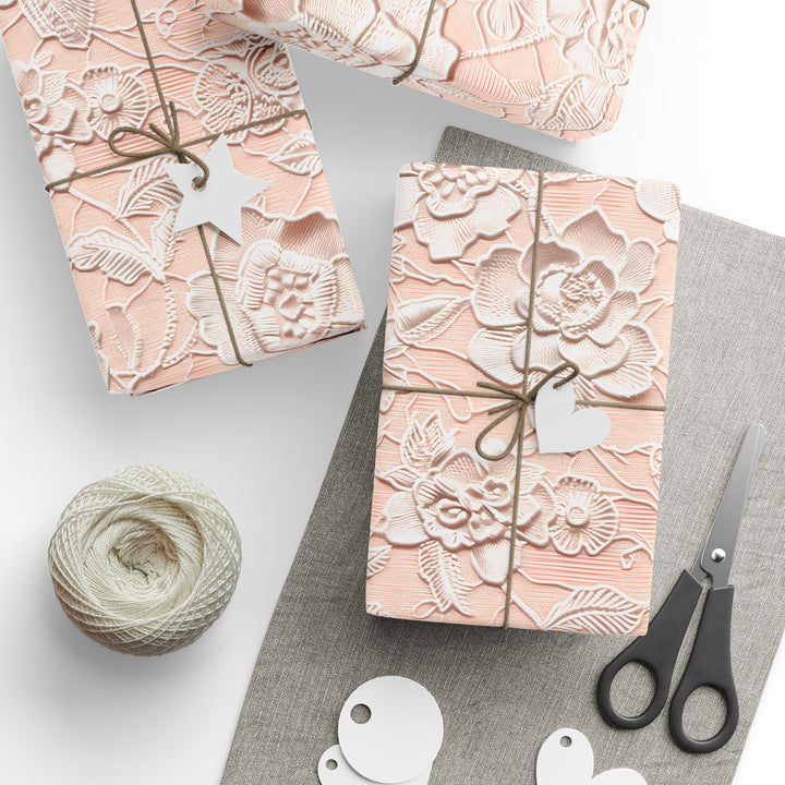 Wrapping Paper - Pink Floral Lace