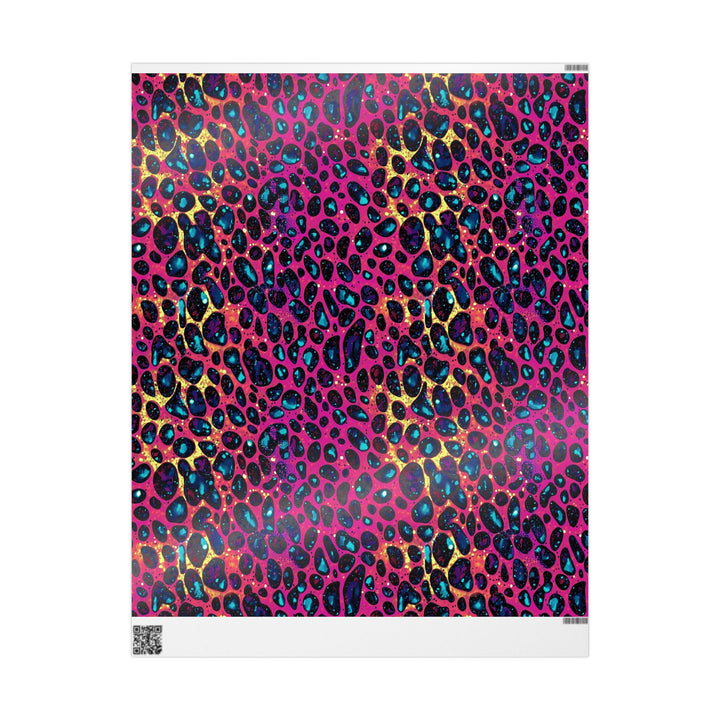 Colorful Glitter Animal Print Gift Wrapping Paper Neon Leopard Pattern with Sparkle Fun Wrap for Birthdays, Parties, and Bold Celebrations