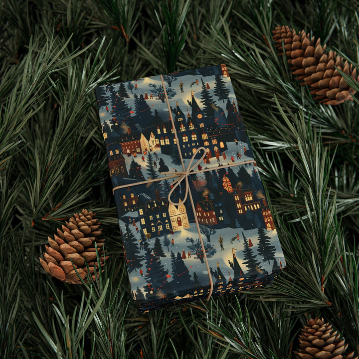 Wrapping Paper -  Festive Village Twilight