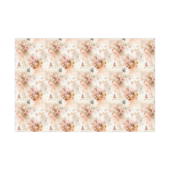 Fairy Tale Princess Gift Wrap - Romantic Pastel Wrapping Paper with Floral and Butterfly Design for Birthdays, Weddings, and Baby Showers