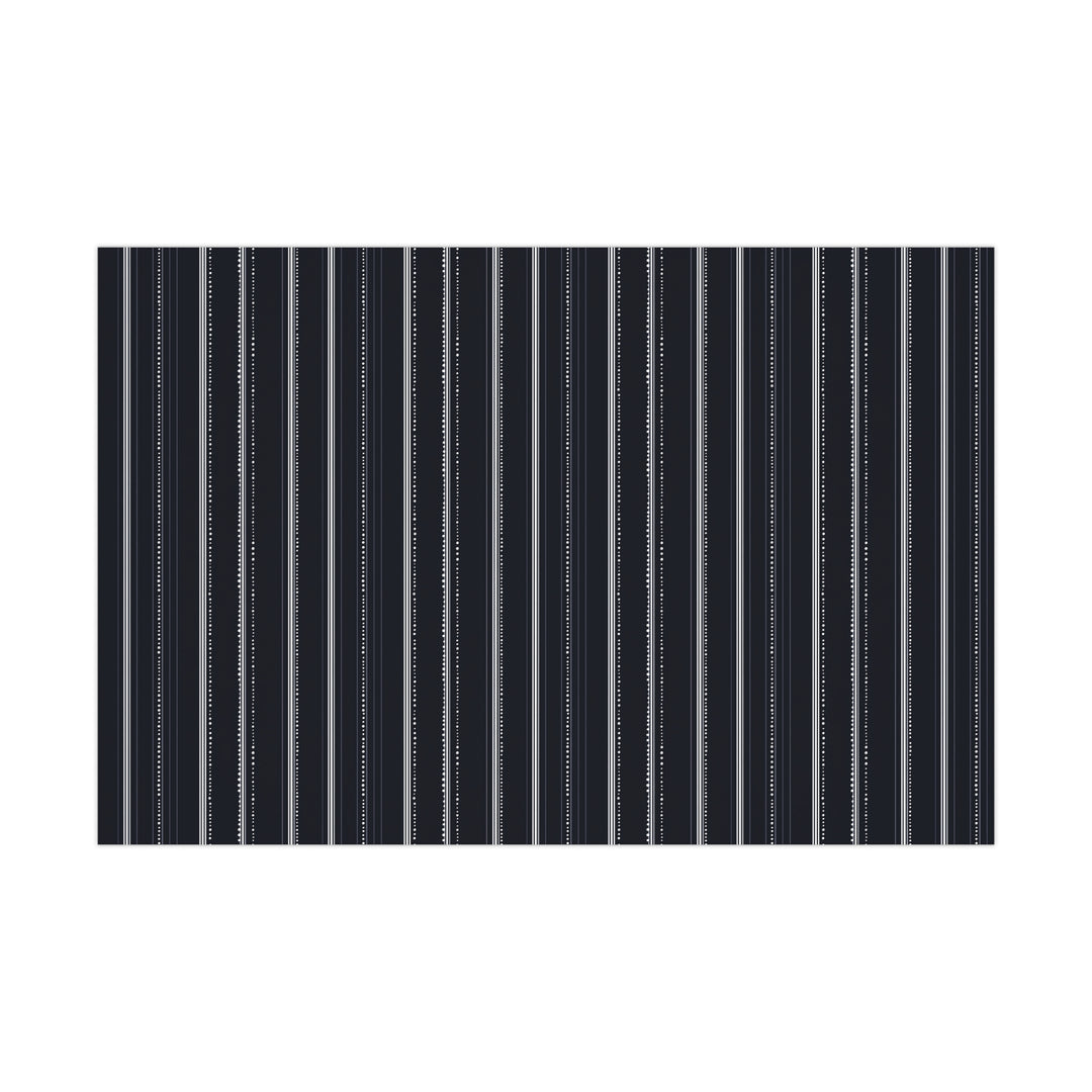 Classic Pinstripe Gift Wrap - Navy & White Elegant Wrapping Paper - Groomsmen, Formal Events, Masculine Wedding Gift Wrap