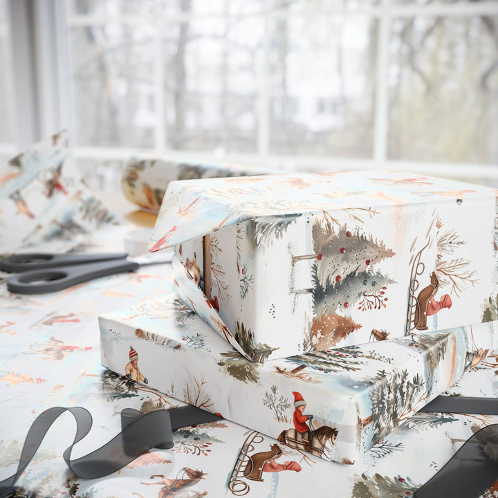 Wrapping Paper - Winter Wonderland Horse & Sleigh