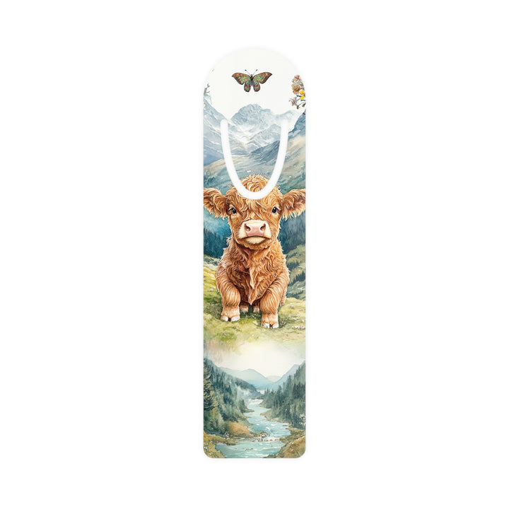 Highland Cow Meadow Aluminum Bookmark – Durable, Lightweight, and Perfect for Nature Lovers