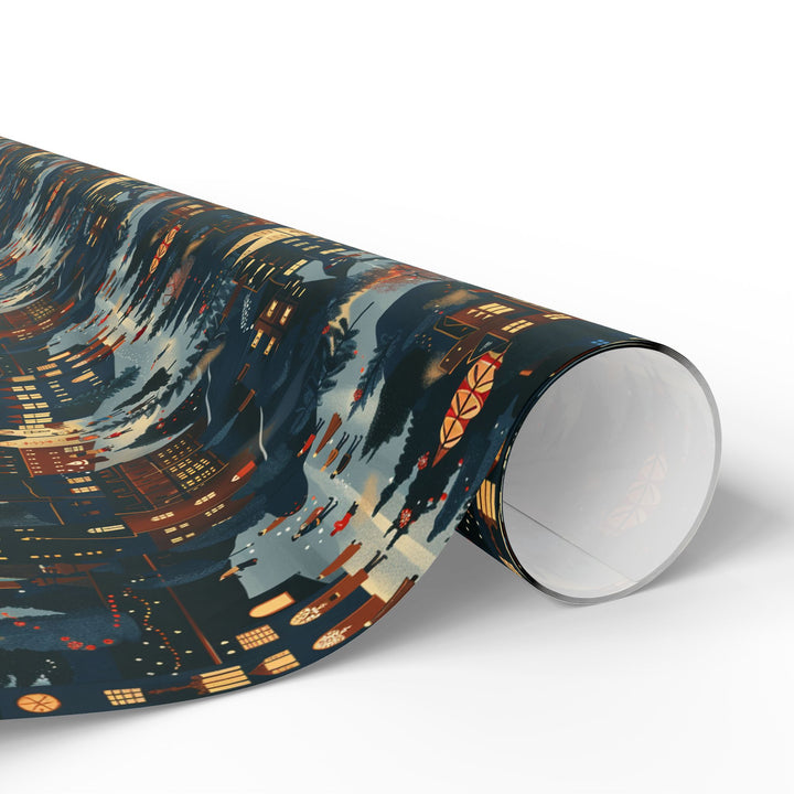 Wrapping Paper -  Festive Village Twilight