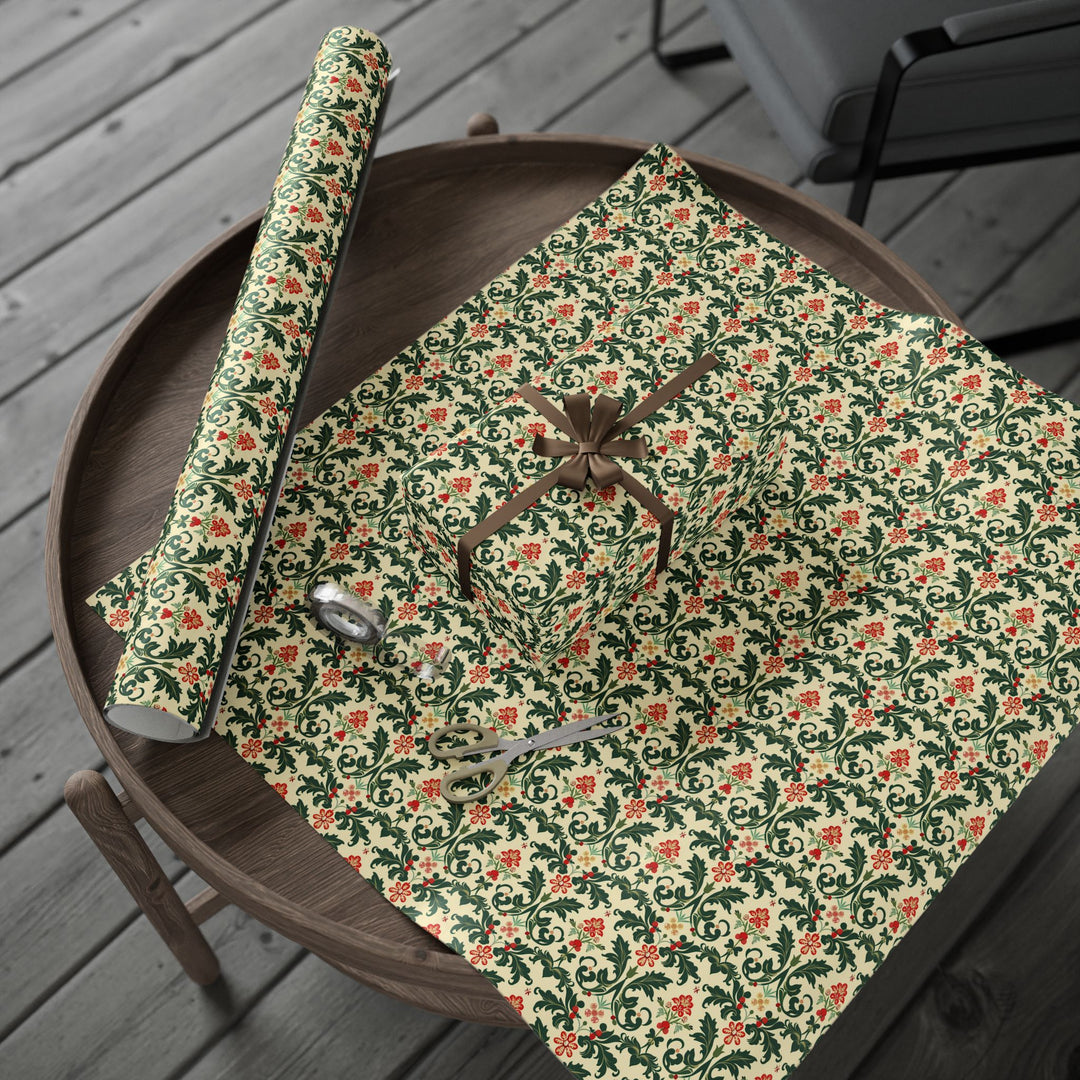 Wrapping Paper - Festive Florals Elegance