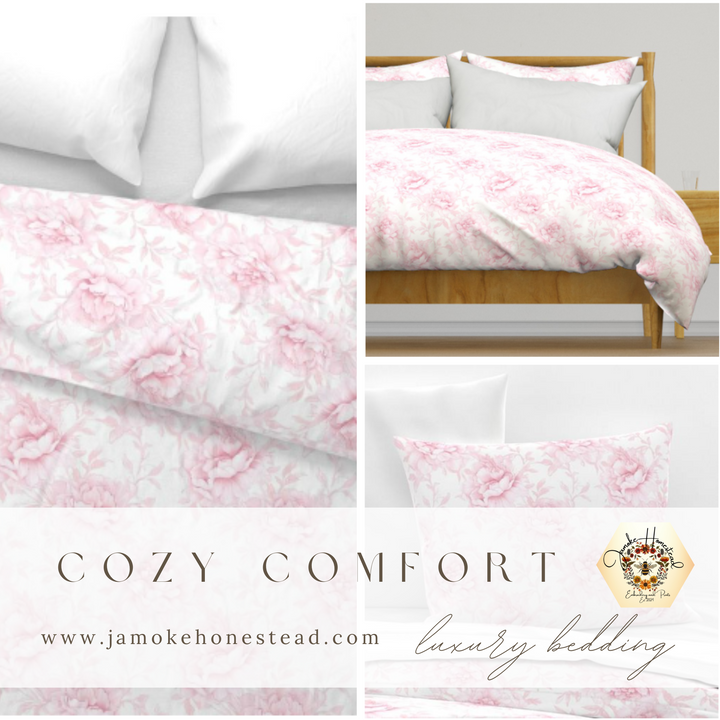 Luxury Duvet and Pillow Cover Set - Blush Peony Dream