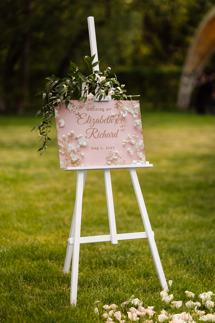 Customizable Canvas Wedding Welcome Sign – Elegant Floral Design for Weddings, Showers, and Special Events