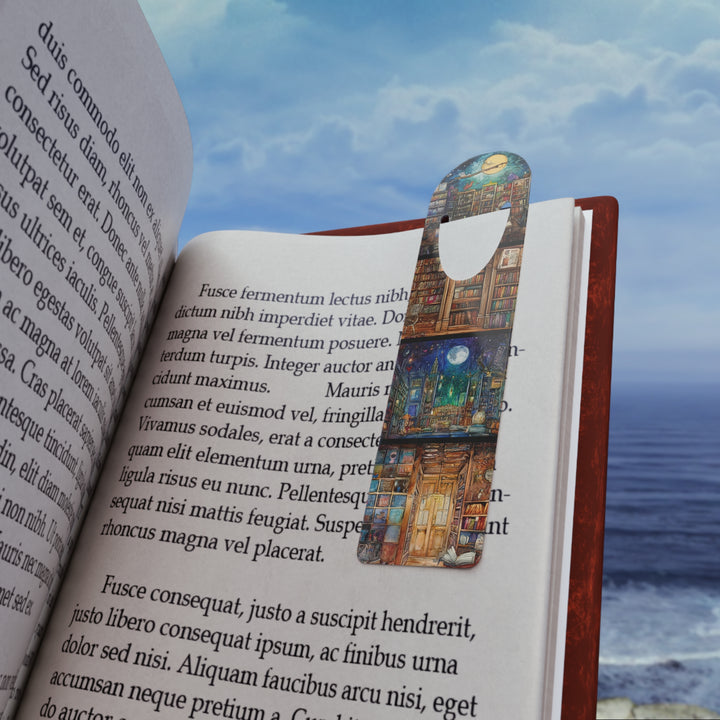 Magical Library Aluminum Bookmark – Vibrant Design, Durable, Lightweight, and Perfect for Book Lovers