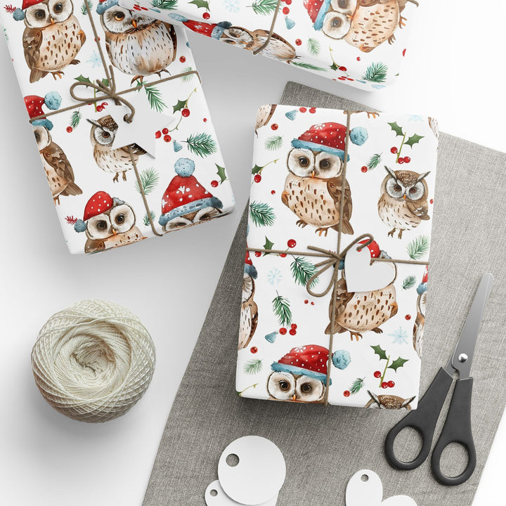 Wrapping Paper - Festive Woodland Owls