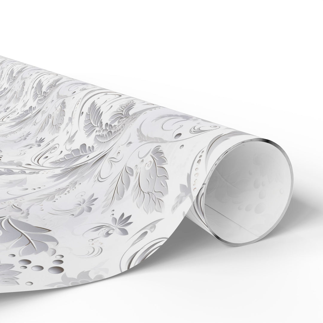 Wrapping Paper - Graceful Silver Swirl