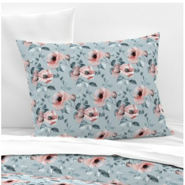 Luxury Duvet and Pillow Cover Set - Pink Poppies