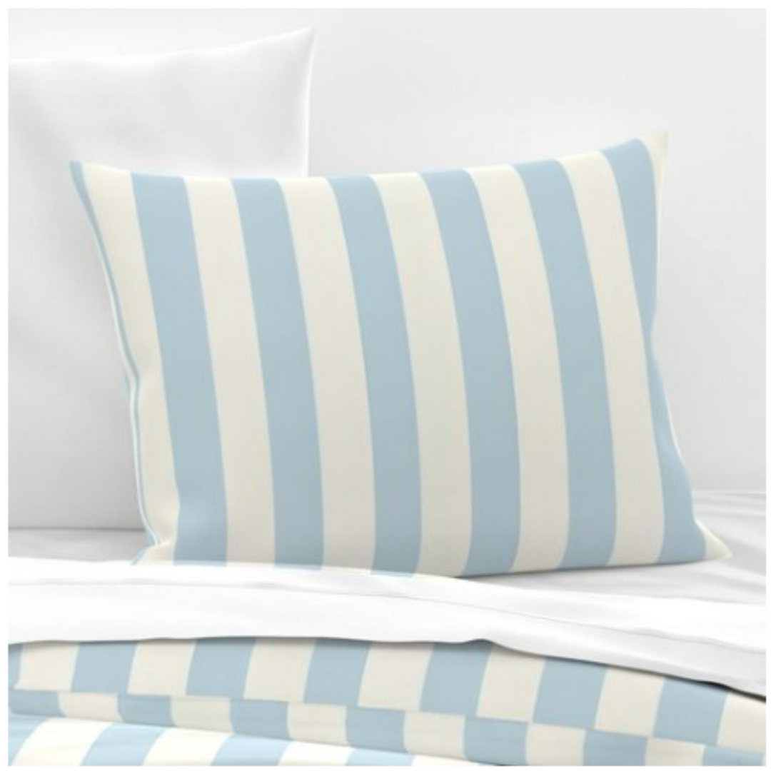 Luxury Duvet and Pillow Cover Set - Classic Blue Stripes