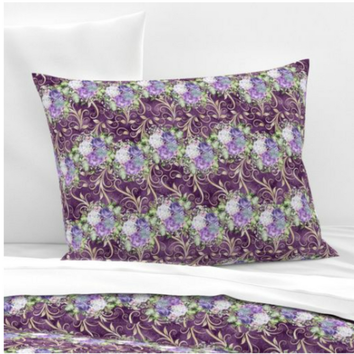 Luxury Duvet and Pillow Cover Set - Regal Purple Floral