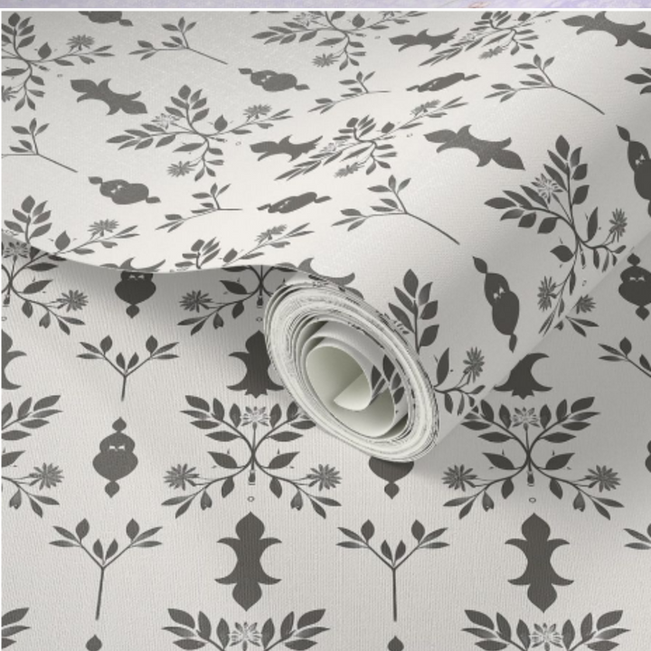 Elegant Monochrome Floral Wallpaper – Peel & Stick, Pre-Pasted, Non-Pasted, Grasscloth, Gold & Silver Metallic Options for Modern Interiors