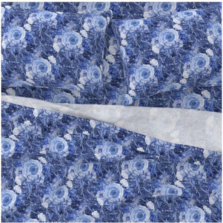 Cozy Comfort - Luxury Sheet Set Blue Floral Dream