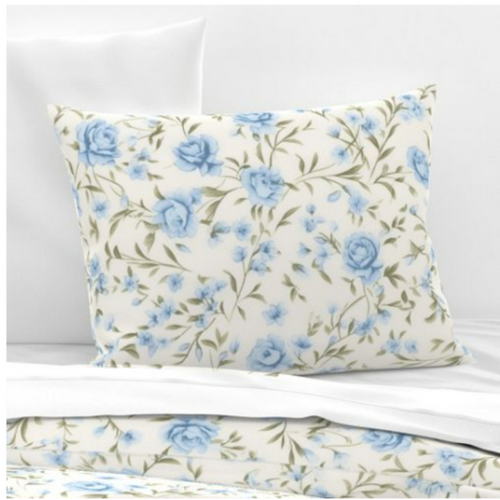 Luxury Duvet and Pillow Cover Set - Blue Rose Garden