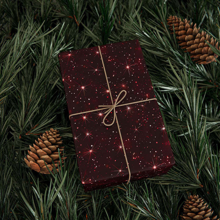 Wrapping Paper - Twilight Red Starburst