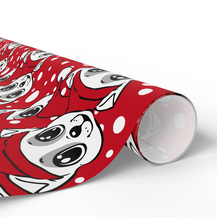 Wrapping Paper - Festive Pups in Polka Dots