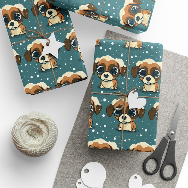 Wrapping Paper - Puppy Snowcap Joy