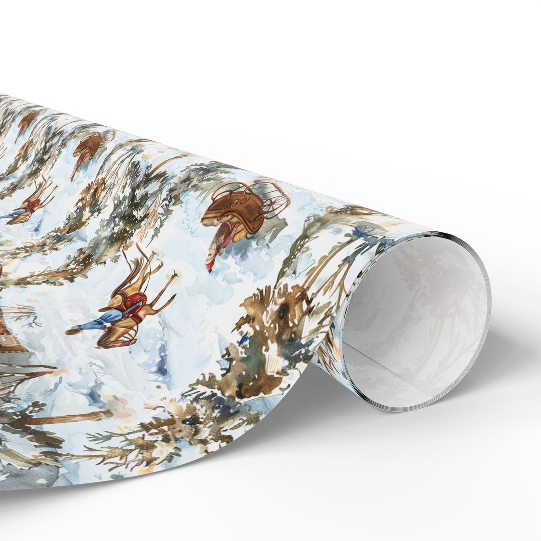 Wrapping Paper - Snowy Sleigh Ride Winter Wonderland