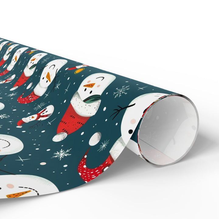 Wrapping Paper - Cheerful Snowman Smiles