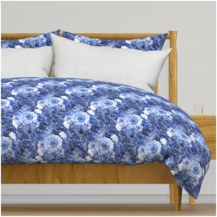 Luxury Duvet and Pillow Cover Set - Blue Floral Dream