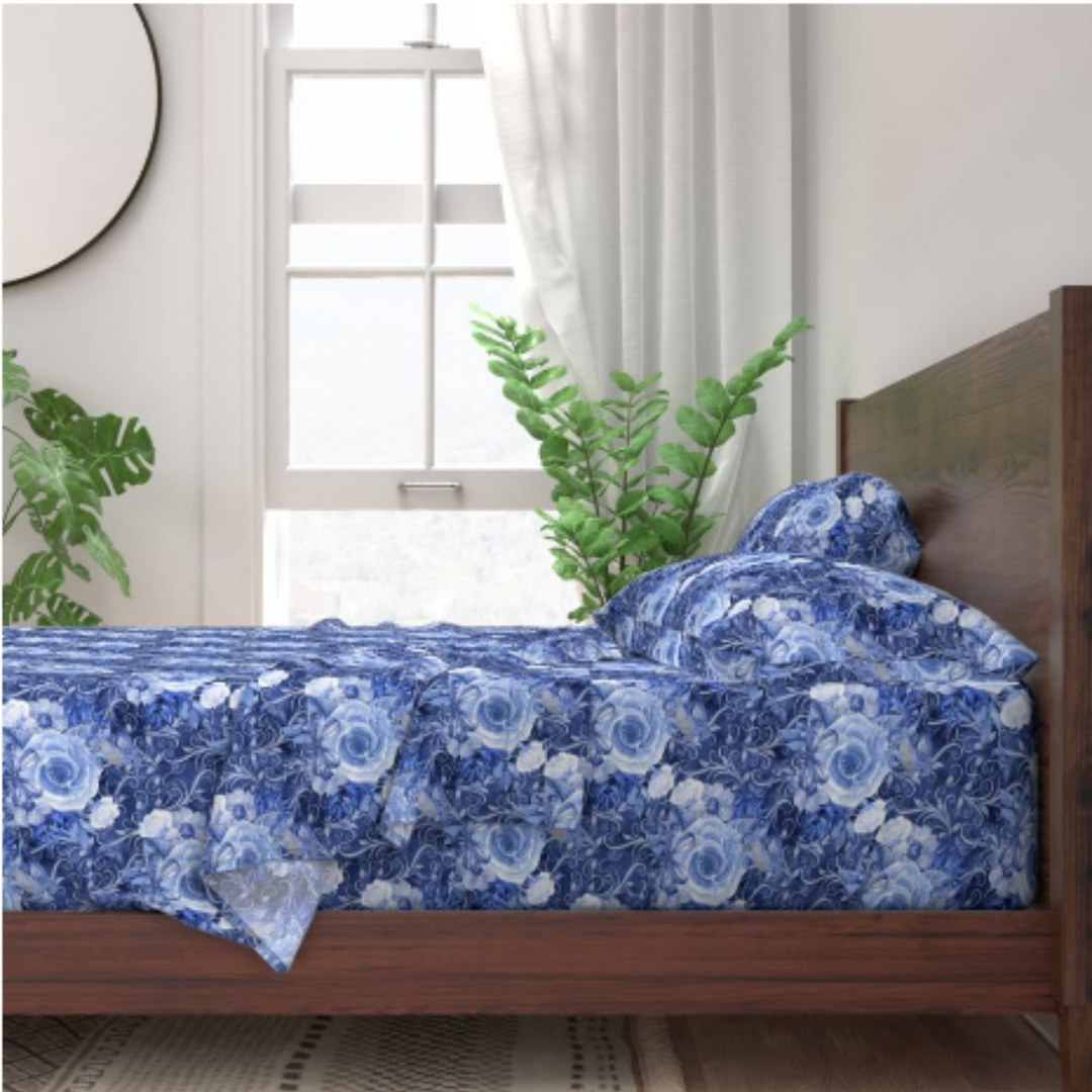 Cozy Comfort - Luxury Sheet Set Blue Floral Dream