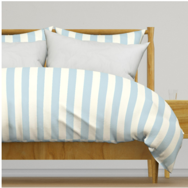 Luxury Duvet and Pillow Cover Set - Classic Blue Stripes