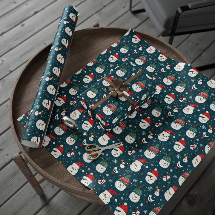 Wrapping Paper - Cheerful Snowman Smiles