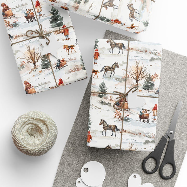 Wrapping Paper - Winter Strolls and Sleigh Bells