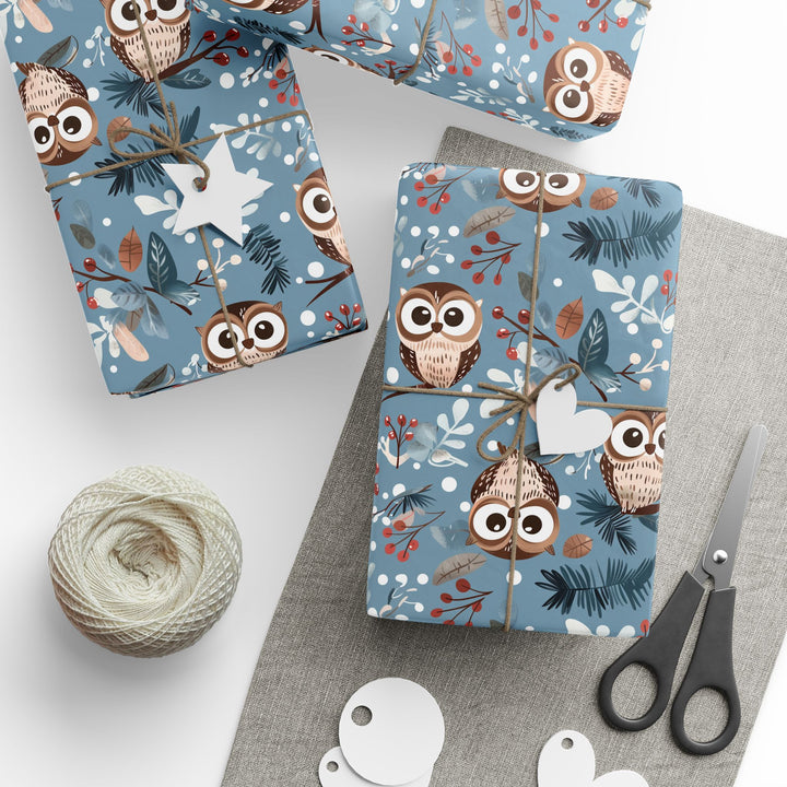 Wrapping Paper - Forest Friends: Owls in Winter