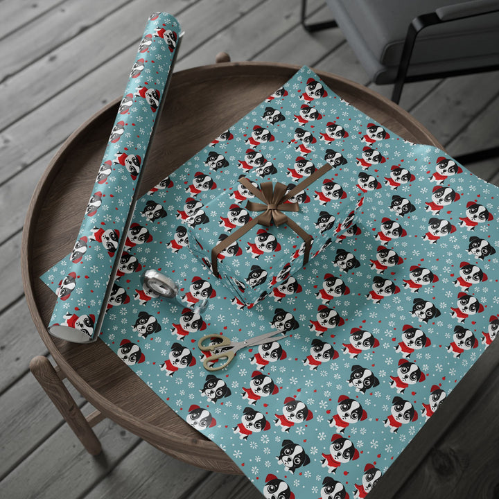 Wrapping Paper - Snowy Puppy Delight