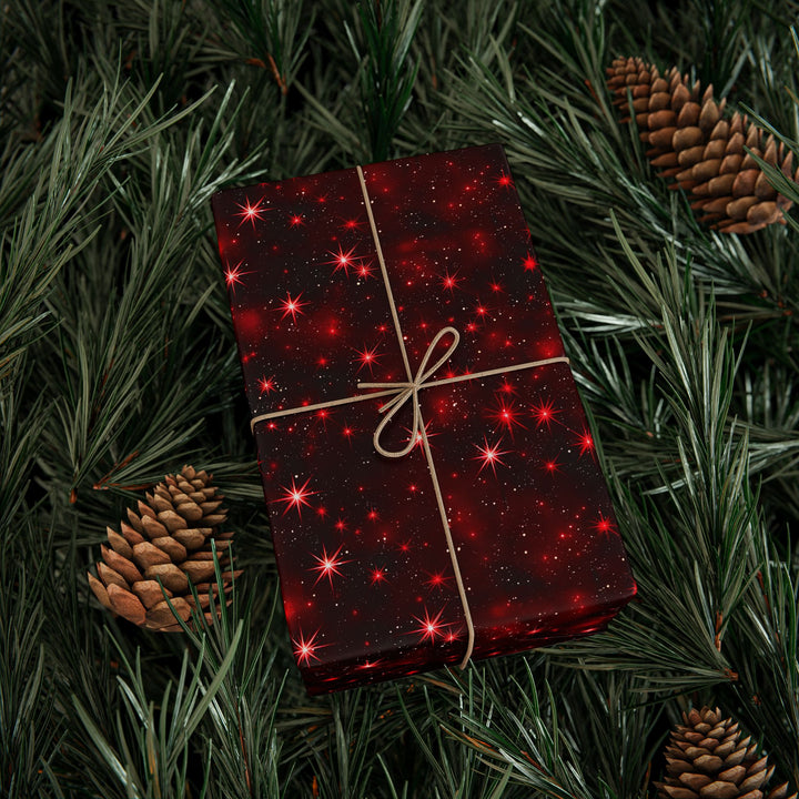 Wrapping Paper - Cosmic Crimson Sparkle