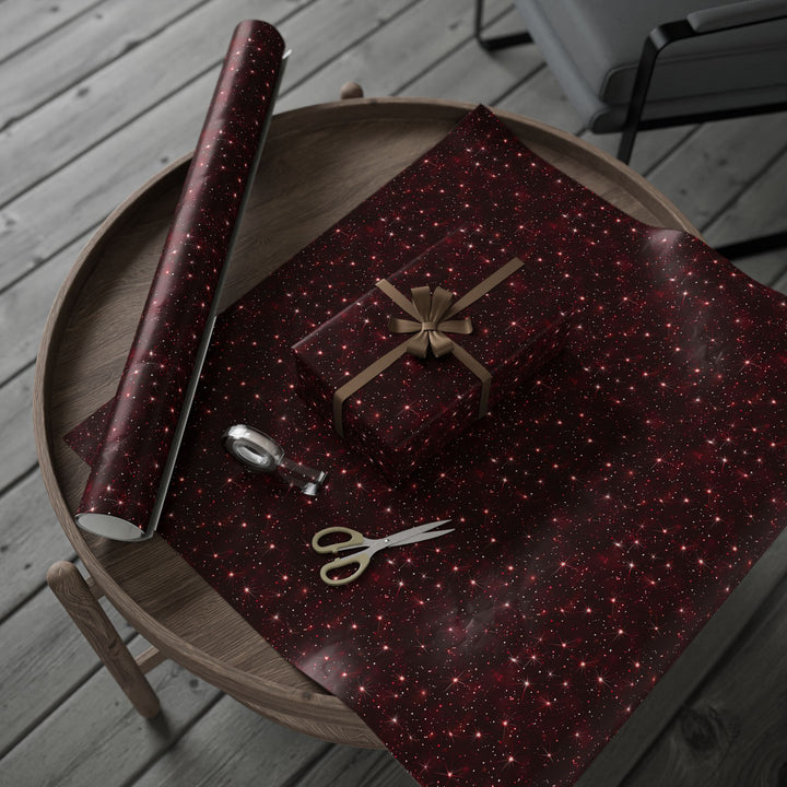 Wrapping Paper - Twilight Red Starburst