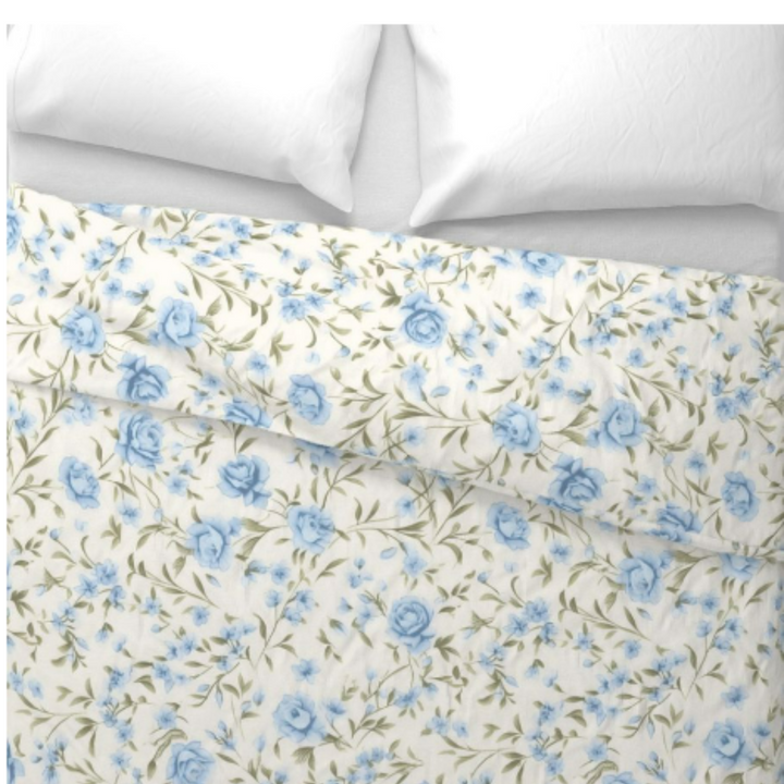 Luxury Duvet and Pillow Cover Set - Blue Rose Garden